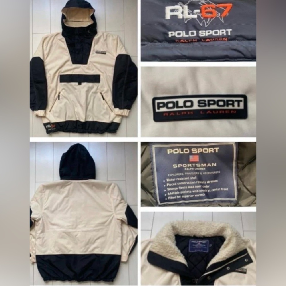 1993 Polo Sportman Quilted Snow Parka W Sherpa Lining - Deadstock New With Tags
